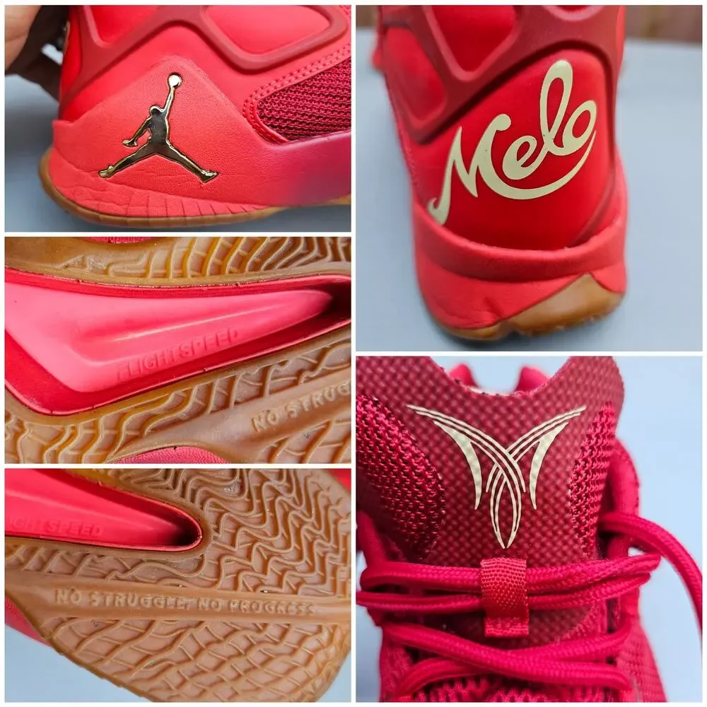 Nike Air Jordan Melo M12 Big Apple Gym Red Basketball Shoes Size 8.5 827176 696